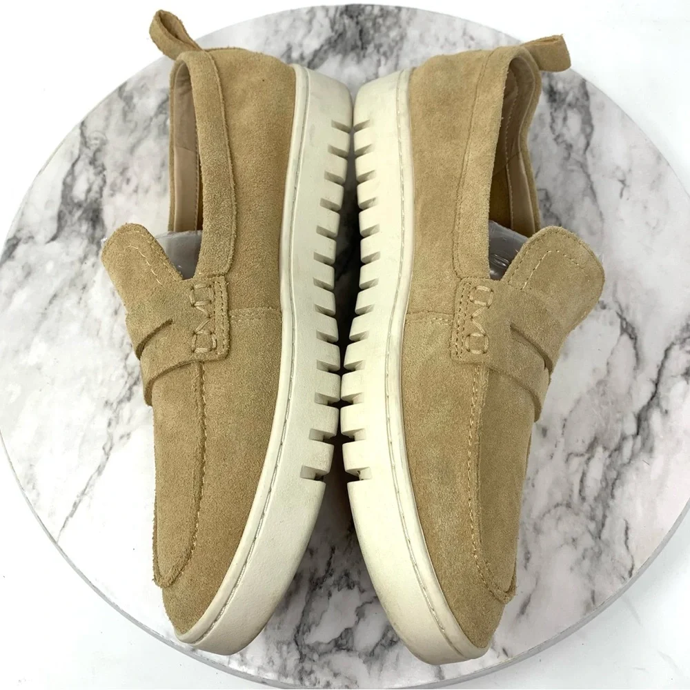 Vionic Uptown Hybrid Sand Suede Lug Sole Comfort Loafers 9 Classic Preppy Sporty - Picture 7 of 15
